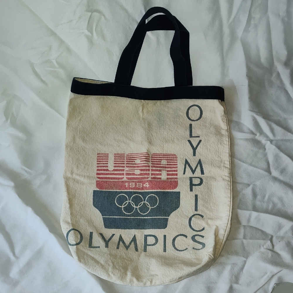 USA Olympics 1984 Canvas Tote Bag - Cream and Black